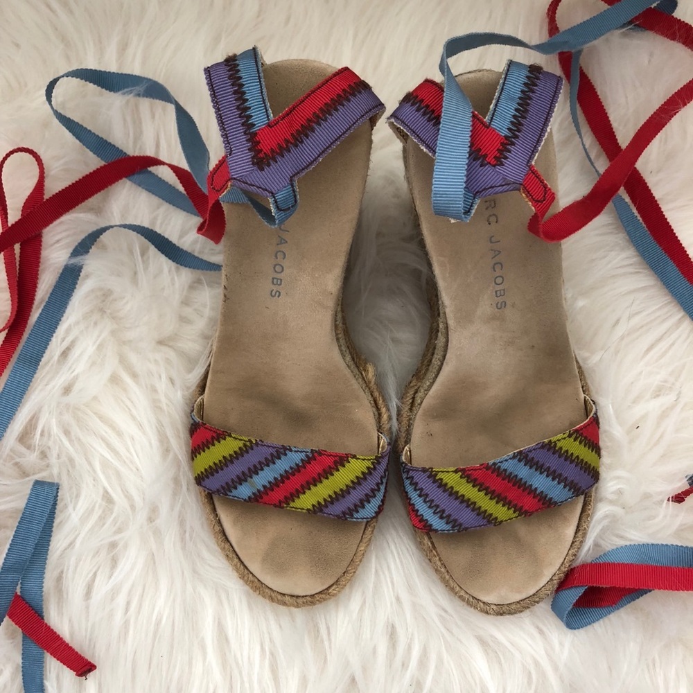 Marc Jacobs Multi-Color  Ankle Wrap Wedges